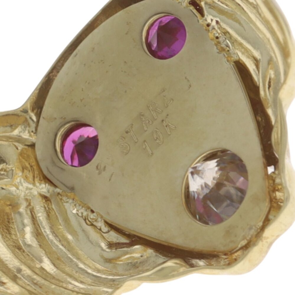 Yellow Gold Cubic Zirconia Lab-Created Ruby Jungl… - image 6